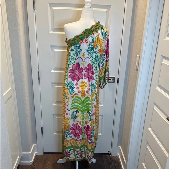FARM Rio Floral Summer Oasis One-Shoulder Long Dress - Picture 8 of 8